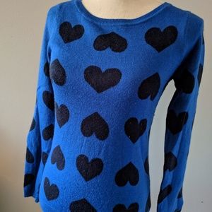 Black & blue large heart sweater